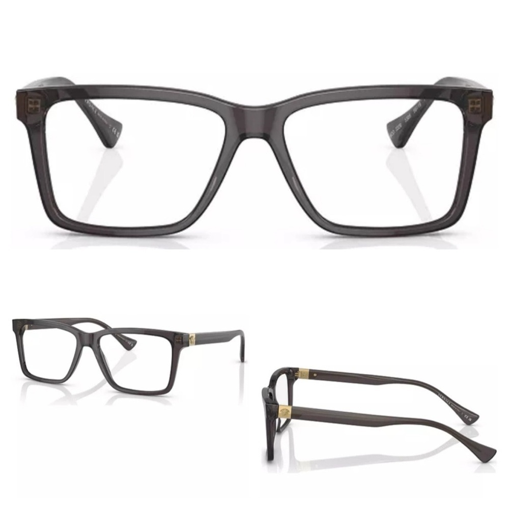 Versace
Men's Rectangle Eyeglasses, MOD 3328 Color:Transparent Gray